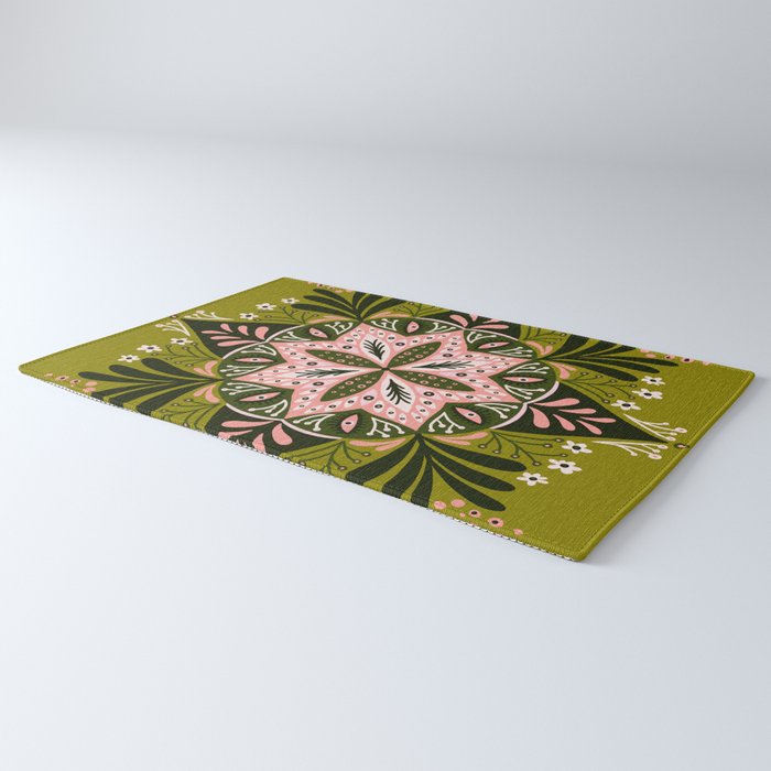 Sprouting Mandala - Sage & Pink Rug Gallery Image 3