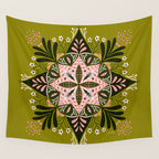 Sprouting Mandala - Sage & Pink Wall Tapestry Gallery Image 4