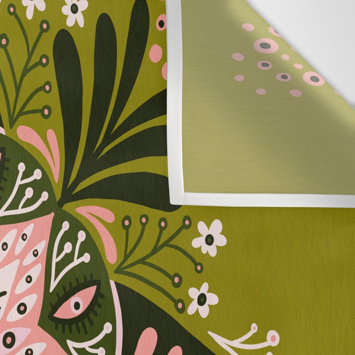 Sprouting Mandala - Sage & Pink Wall Tapestry Gallery Image 3