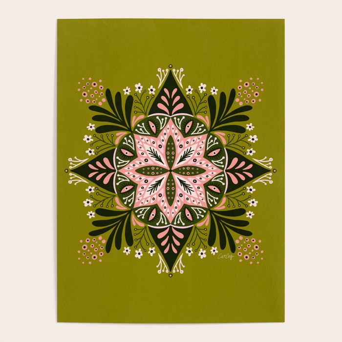 Sprouting Mandala - Sage & Pink Poster Gallery Image 4