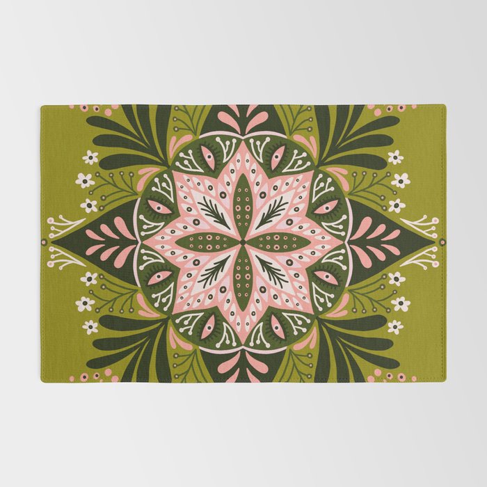 Sprouting Mandala - Sage & Pink Rug Gallery Image 2
