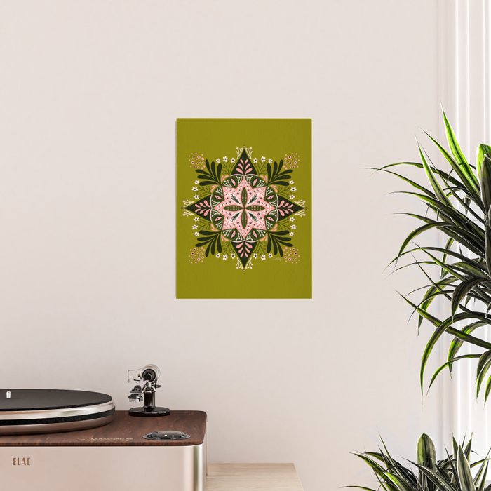 Sprouting Mandala - Sage & Pink Poster Gallery Image 2