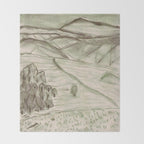 Charcoal Landscape Throw Blanket Gallery Image 2