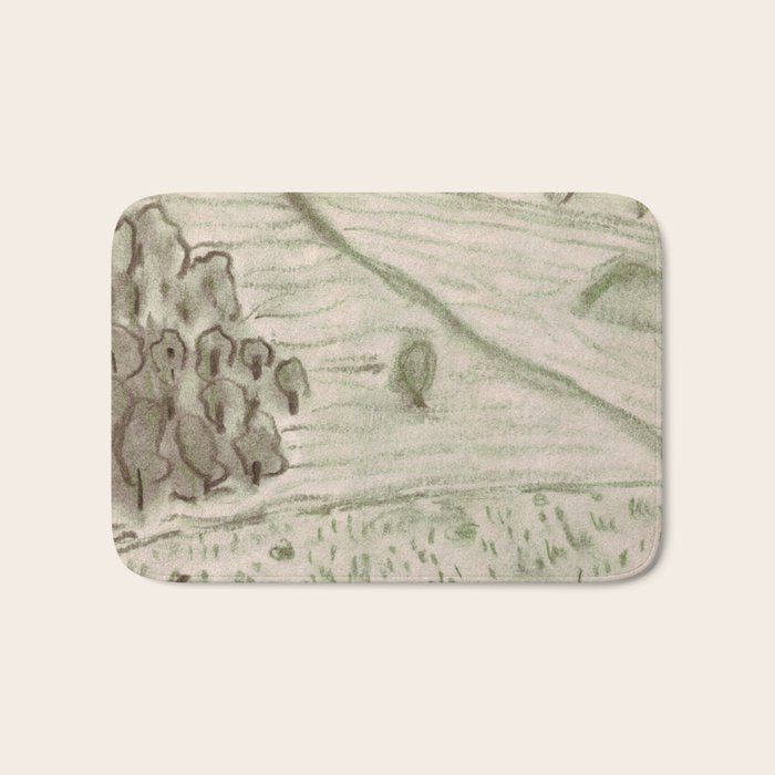 Charcoal Landscape Bath Mat Gallery Image 1