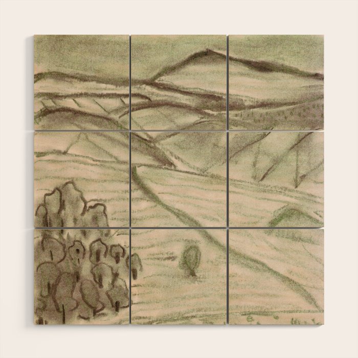 Charcoal Landscape Wood Wall Art Gallery Image 1