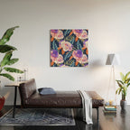 Dark landscape dolphins in the roses Wood Wall Art Gallery Image 2