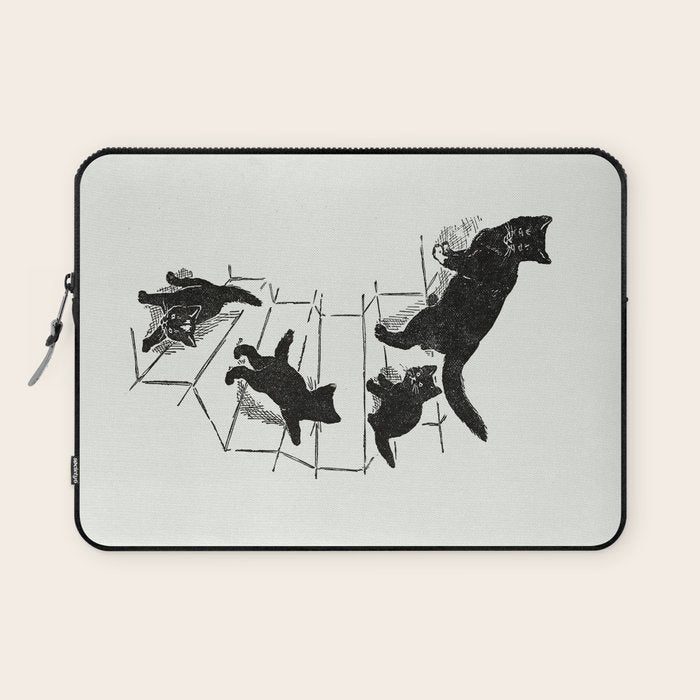 Cat With Kitten On Stairs Laptop Sleeve Gallery Image 1
