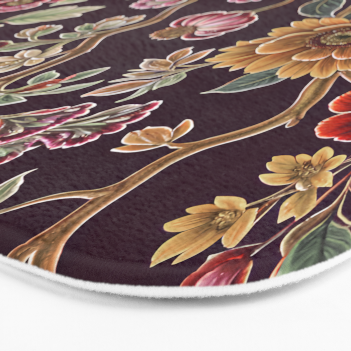 Casbah Magenta Burgundy Floral Bath Mat Gallery Image 3