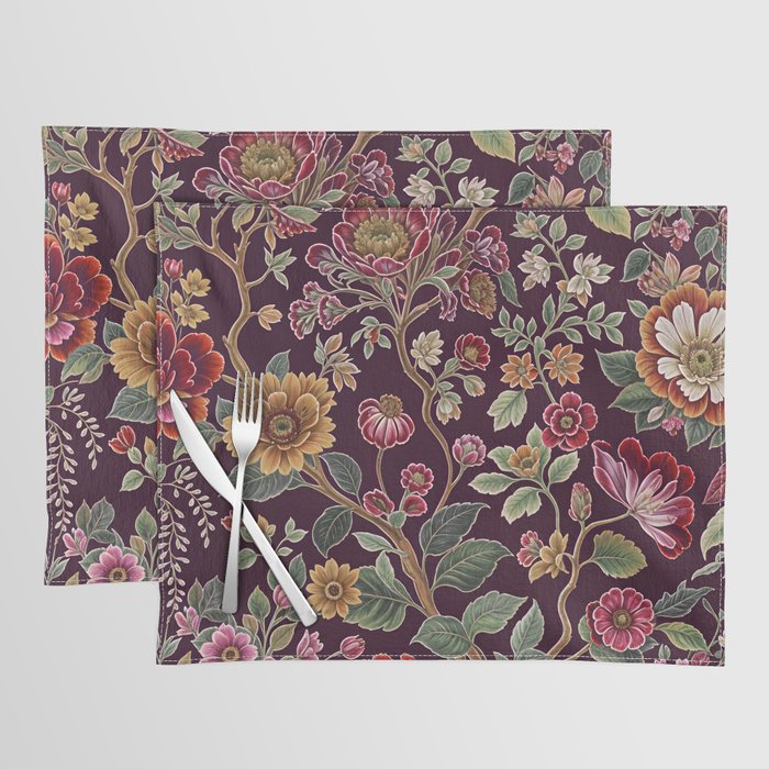 Casbah Magenta Burgundy Floral Placemat Gallery Image 1