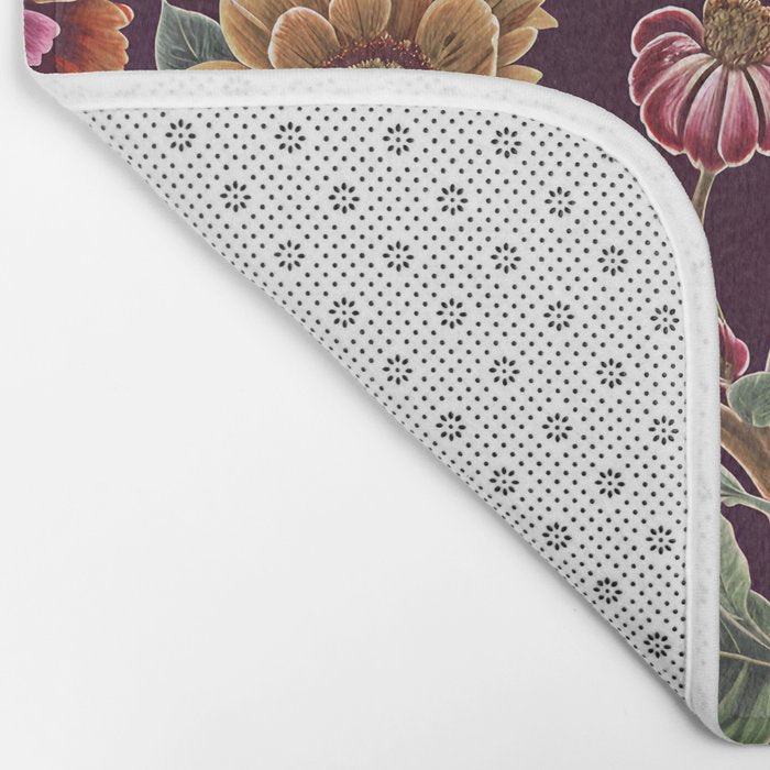 Casbah Magenta Burgundy Floral Bath Mat Gallery Image 2