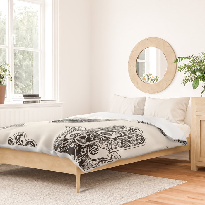 Hamsa Hand Avocado Duvet Cover Gallery Image 2