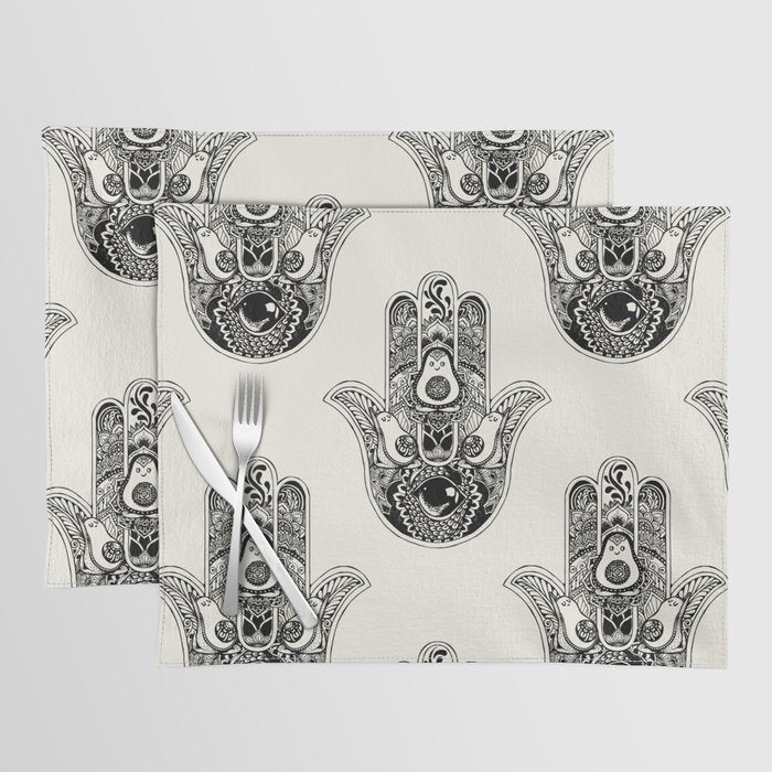 Hamsa Hand Avocado Placemat Gallery Image 1