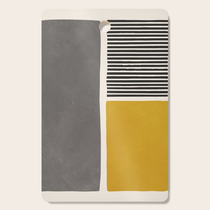 Mustard Gray and Black Lines Cutting Board Gallery Image 1