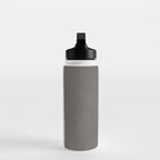 Mustard Gray and Black Lines Water Bottle Gallery Image 3