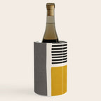 Mustard Gray and Black Lines Wine Chiller Gallery Image 1