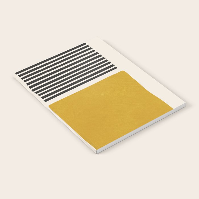 Mustard Gray and Black Lines Notebook Gallery Image 1