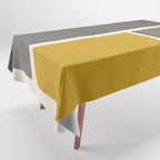 Mustard Gray and Black Lines Tablecloth Gallery Image 1