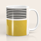 Mustard Gray and Black Lines Coffee Mug Gallery Image 1