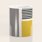 Mustard Gray and Black Lines Coffee Mug Gallery Image 4