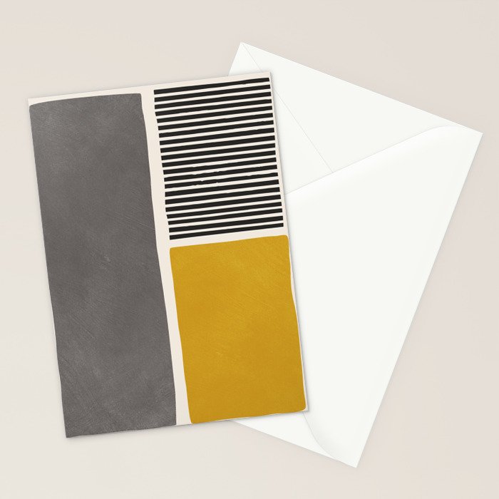 Mustard Gray and Black Lines Stationery Card Gallery Image 2