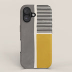 Mustard Gray and Black Lines iPhone Case Gallery Image 1