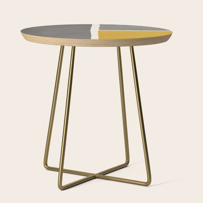 Mustard Gray and Black Lines Side Table Gallery Image 1