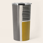 Mustard Gray and Black Lines Travel Mug Gallery Image 1