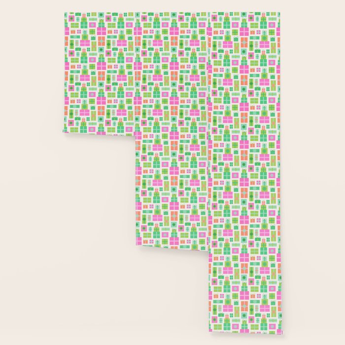 Retro Christmas Presents - Pink & Green Wallpaper Gallery Image 3