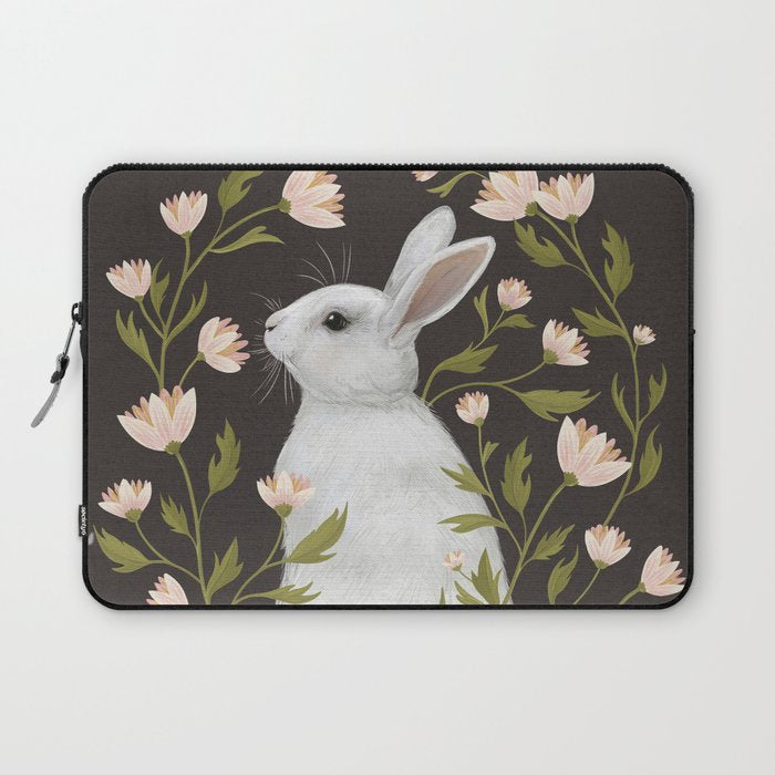 White Rabbit Floral Laptop Sleeve Gallery Image 1