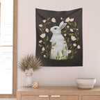 White Rabbit Floral Wall Tapestry Gallery Image 2