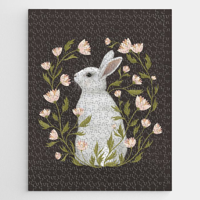 White Rabbit Floral Jigsaw Puzzle Gallery Image 1