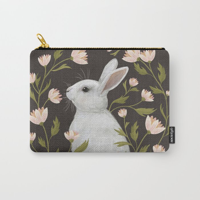 White Rabbit Floral Carry All Pouch Gallery Image 1