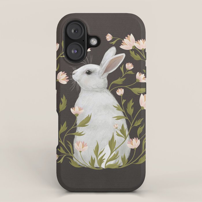 White Rabbit Floral iPhone Case Gallery Image 1