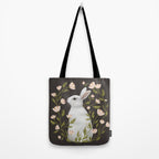 White Rabbit Floral Tote Bag Gallery Image 2
