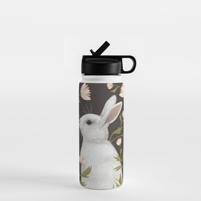 White Rabbit Floral Water Bottle Gallery Image 1