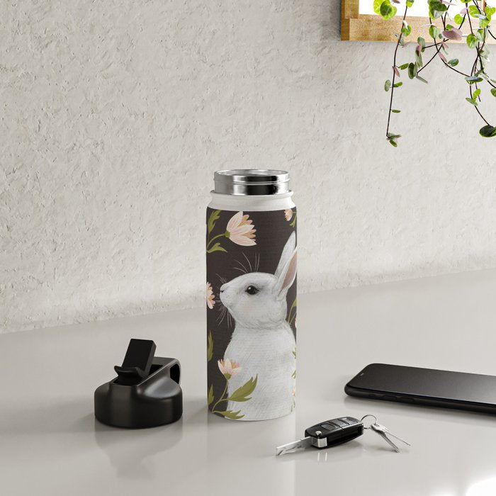 White Rabbit Floral Water Bottle Gallery Image 5