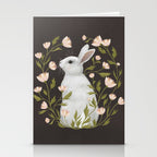 White Rabbit Floral Stationery Card Gallery Image 2
