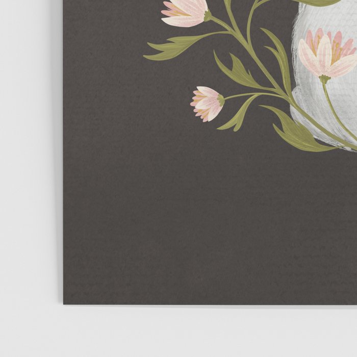 White Rabbit Floral Poster Gallery Image 3