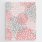 Modern, Flowers Print, Coral, Pink and Gray Jigsaw Puzzle Gallery Image 1