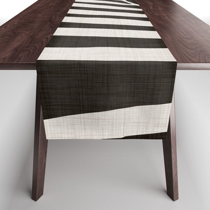 Black and White Palm Frond Table Runner Gallery Image 1