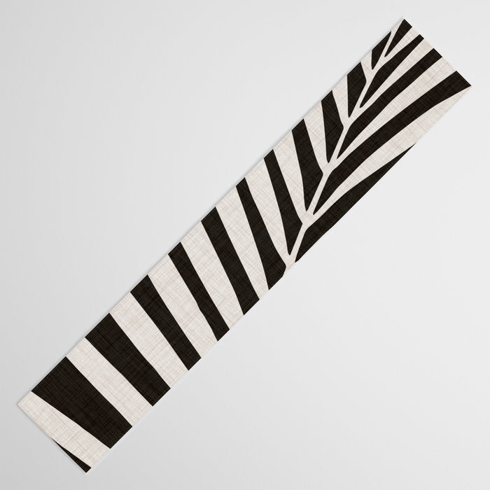 Black and White Palm Frond Table Runner Gallery Image 3