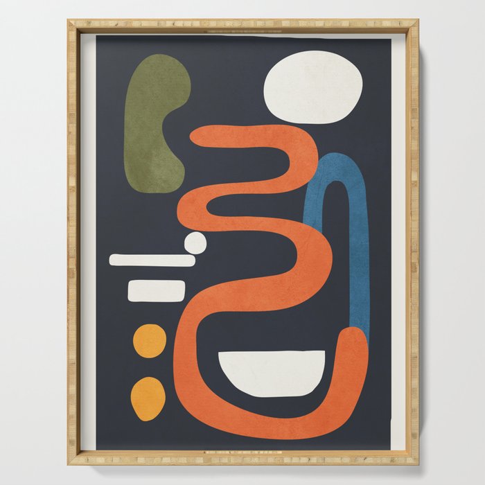 Abstract Colorful Setting 1 Serving Tray Gallery Image 1