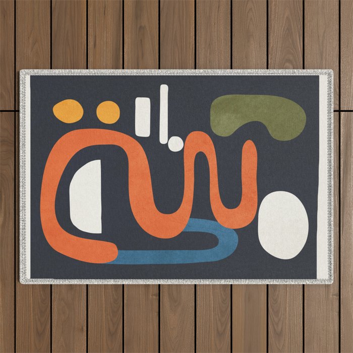 Abstract Colorful Setting 1 Outdoor Rug Gallery Image 1