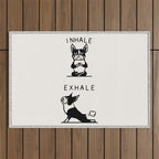 Inhale Exhale Boston Terrier Outdoor Rug Gallery Image 1