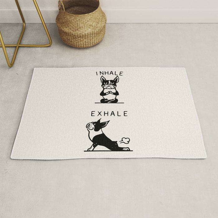 Inhale Exhale Boston Terrier Rug Gallery Image 1