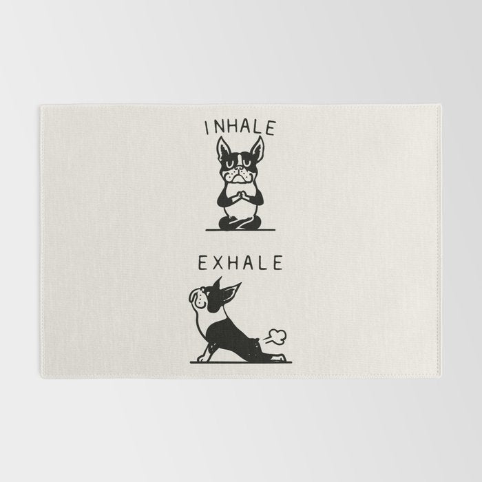 Inhale Exhale Boston Terrier Rug Gallery Image 2