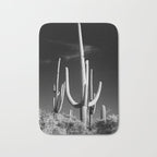 Black and White Saguaro Cactus Photo Bath Mat Gallery Image 1