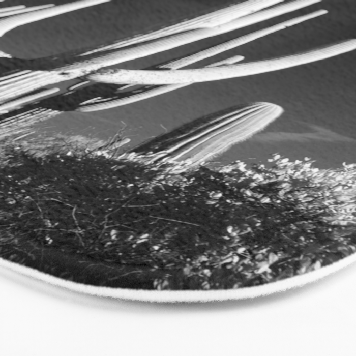 Black and White Saguaro Cactus Photo Bath Mat Gallery Image 3