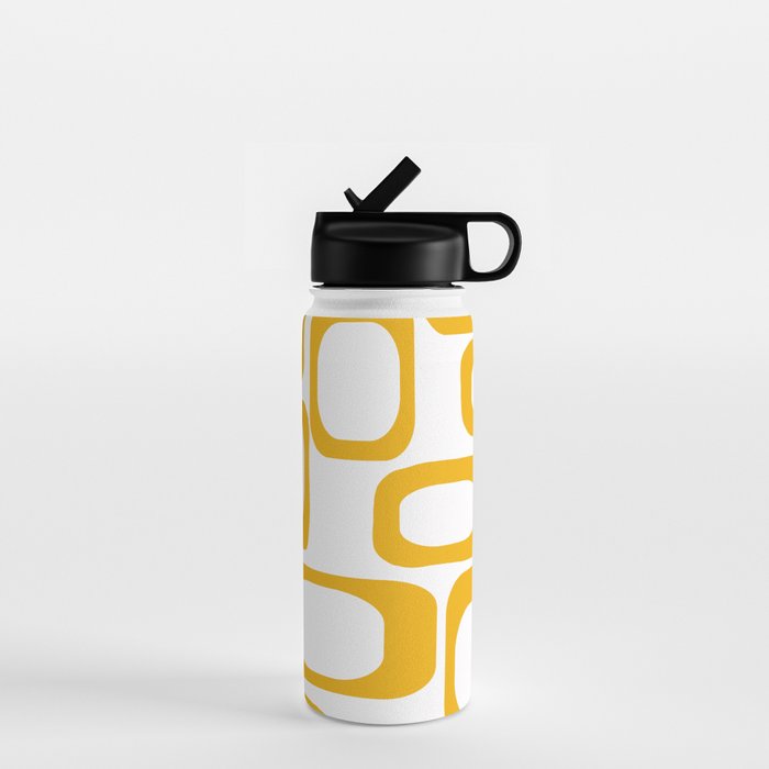 Mid Century Modern Shapes Mustard Water Bottle Gallery Image 1