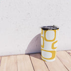 Mid Century Modern Shapes Mustard Travel Mug Gallery Image 4